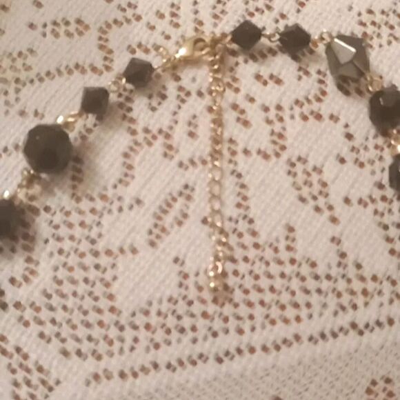 Vintage Avon 50" Beaded W/0blong Faux  Onyx  Stones Necklace W/3" Extension - Picture 4 of 5